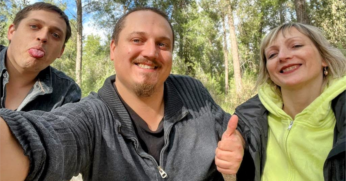 Having fun with my brother, Alex, and my mom, Elena - Ben Shemen Forest, Israel